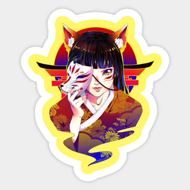 Anime Inari fox girl Sticker by AnGo